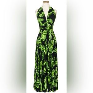 Trashy Diva Halter Maxi Dress in Psychedelic Fern sz 8